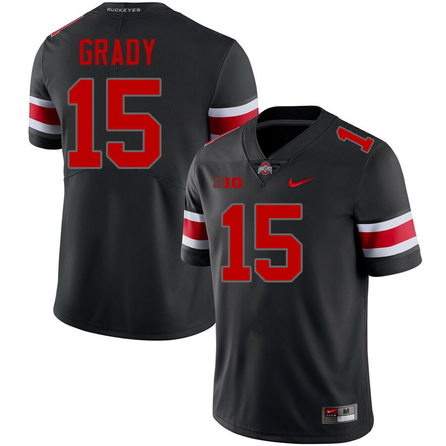 #15 Zion Grady Ohio State Buckeyes Jersey College Football Uniforms-Blackout #15 Zion Grady Ohio State Buckeyes Jersey College Football Uniforms-Blackout